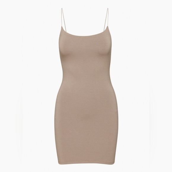 🌞ARITZIA Wilfred Free Tiny Dress Mini Bodycon Stretch Jersey Yellow Size S - Picture 6 of 12